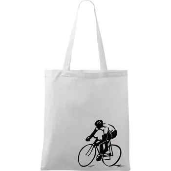 Silniční cyklista - Taška bavlněná - 42 x 38 cm ( Bílá )