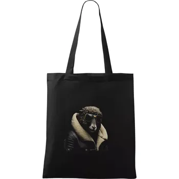 Nákupní taška Ovce v bundě - Taška bavlněná - 42 x 38 cm ( Černá )