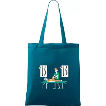 Fyziologické zakřivení páteře - Taška bavlněná - 42 x 38 cm ( Petrolejová )