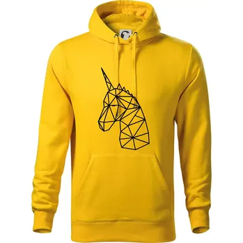 Pánská mikina Geometrie - Jednorožec - Mikina pánská Cape s kapucí - S ( Žlutá )