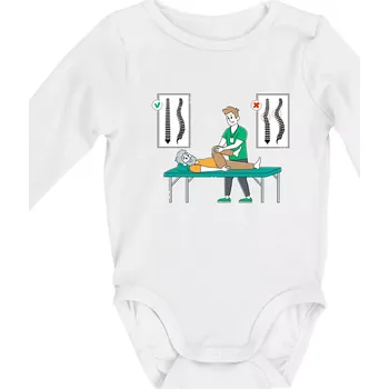 Kojenecký body Fyziologické zakřivení páteře - Body kojenecké s dlouhým rukávem - Dlouhý r. do 3 měs ( Bílá )