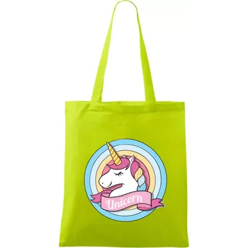 Jednorožec v kolečku - Taška bavlněná - 42 x 38 cm ( Limetková )