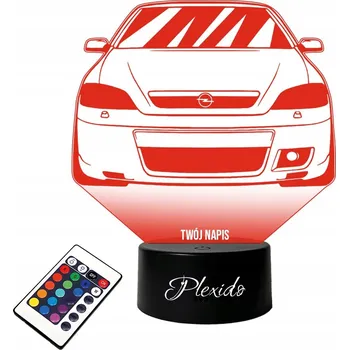 Lampička LAMPičKA na SKLE Opel Astra G1 Auto Gravírování Jméno + DÁLKOVÝ OVLADAČ 16 BAREV