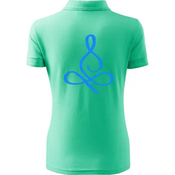 Yoga - lotus modrý (Moňas) - Polokošile dámská Pique Polo - XS ( Mátová )