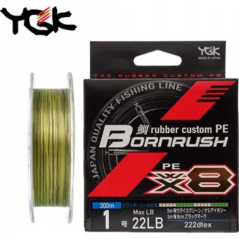 Pletená vlasec YGK X-BRAID Bornrush WX8 #0,8/0.148 mm/18lb/8.16 kg (300 m)