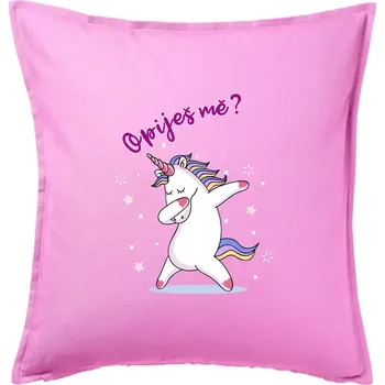 Polštář Jednorožec Opiješ mě? - Polštář 50x50 - 50x50 - Pouze potah ( Růžová )