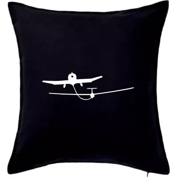 Polštář Tažení kluzáku - Polštář 50x50 - 50x50 - Pouze potah ( Černá )