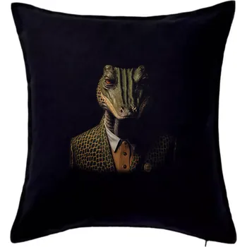 Polštář Krokodýl v obleku - Polštář 50x50 - 50x50 - Pouze potah ( Černá )