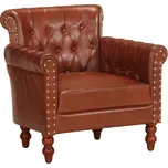 vidaXL Křeslo hnědé pravá kozí kůže