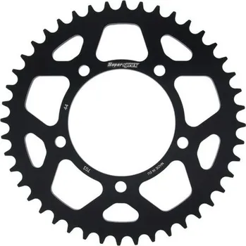 Řetězová sada pro motocykl Hliníková řetězová rozeta SUPERSPROX RAL-703:44-BLK černý 44 zubů, 520