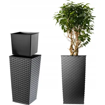 Květináč Šedý plast Květináč Kadax 38,5 cm x 38,5 x 75 cm