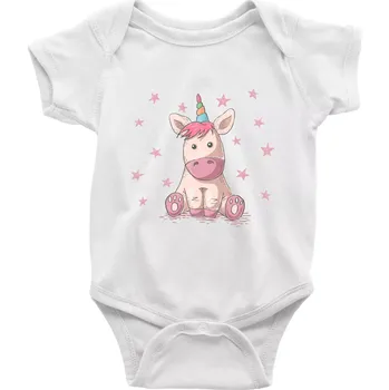 Kojenecký body Jednorožec miminko - Body kojenecké s krátkým rukávem - Krátký r. 12-18 měs ( Bílá )
