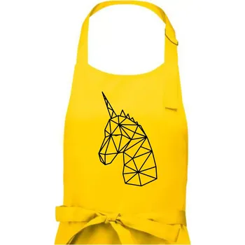 Kuchyňská zástěra Geometrie - Jednorožec - Dámská zástěra na vaření - Univerzální velikost ( Žlutá )