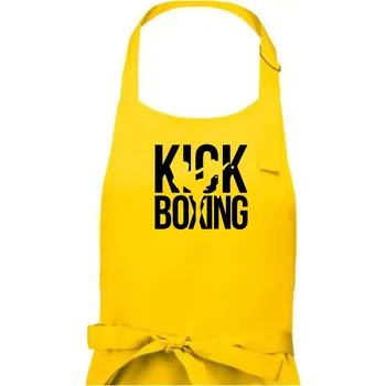 Kuchyňská zástěra Nápis Kick Boxing - Dámská zástěra na vaření - Univerzální velikost ( Žlutá )