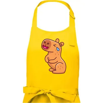 Kuchyňská zástěra Smutná kapybara - Dámská zástěra na vaření - Univerzální velikost ( Žlutá )