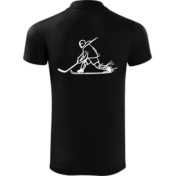 Pánská košile Kreslený hokejista tučnou fixou - Polokošile Victory sportovní (dresovina) - 3XL ( Černá )