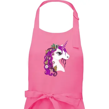 Kuchyňská zástěra Vánoční jednorožec - Dámská zástěra na vaření - Univerzální velikost ( Růžová )