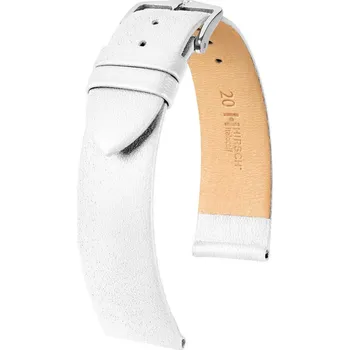 Řemínek na hodinky Kožený řemínek Hirsch Italocalf 17802000-2, bílý, teletina - 16 mm