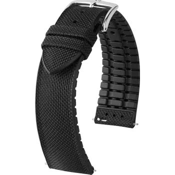 Řemínek na hodinky Koženkový řemínek Hirsch Arne 0925090150-2, černý, Quick Release - 20 mm