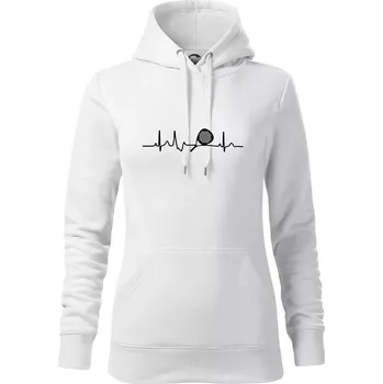 Dámská mikina Ekg padel raketa - Mikina dámská Cape s kapucí - XL ( Bílá )