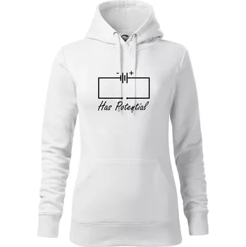 Dámská mikina Has potential - Mikina dámská Cape s kapucí - 2XL ( Bílá )