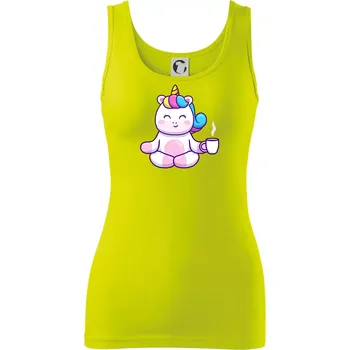 Yoga - jednorožec káva - Dámské tílko - S ( Limetková )