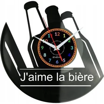 Hodiny J'aime la bière Nástěnné hodiny Z vinylové desky Moderní dekorativní dárek