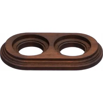 vypínač Dvojitý dřevěný Rámeček pro povrchovou montáž keramiky, tmavé dřevo