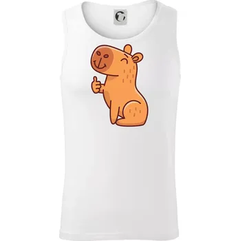 Kapybara s palcem nahoru - Tílko pánské Core - 2XL ( Bílá )