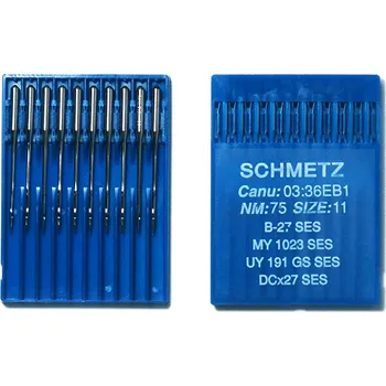 Jehla Schmetz B27 síla 75 SES kulatá špička, balení 10ks