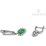 Zlaté briliantové náušnice se smaragdem z bílého zlata