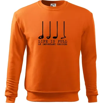 Pánská mikina Golf - life is full of important choices - Mikina Essential pánská - M ( Oranžová )