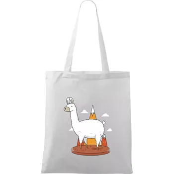 Alpaka kreslená - Taška bavlněná - 42 x 38 cm ( Bílá )