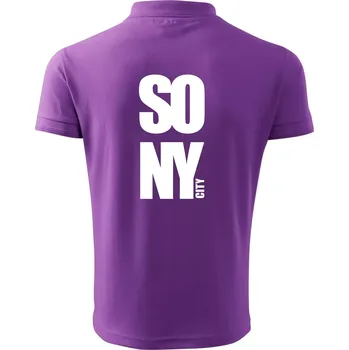Pánská košile SO NY city - Polokošile pánská Pique Polo 203 - 4XL ( Fialová )