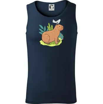 Kapybara a ptáček - Tílko pánské Core - XL ( Námořní modrá (velmi tmavá - téměř černá) )