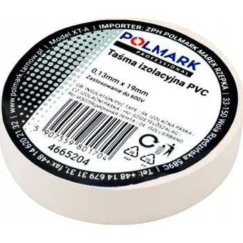 Lepicí páska Elektroizolační páska Polmark 19 mm x 20 m bílá
