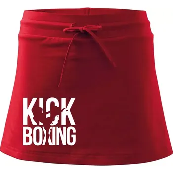 Dámská sukně Nápis Kick Boxing - Sportovní sukně - two in one - XS ( Červená )