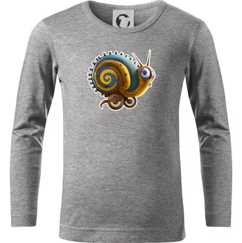 Poštovní vůz z doby dávno minulé - Triko dětské Long Sleeve - 158 cm/12 let ( Tmavě šedý melír )