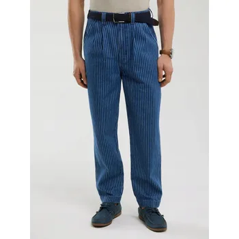 Pánské džíny BIG STAR PÁNSKÉ DŽÍNY VOLNÉHO STŘIHU S PROUŽKY TMAVĚ MODRÉ TEMIR 540 W33 L30