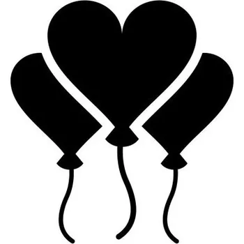 Samolepící dekorace Samolepka na stěnu balónek se třemi srdíčky 45x3 9 Cm