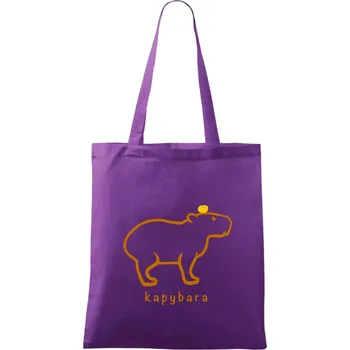 Kapybara hnědý obrys (Moňas) - Taška bavlněná - 42 x 38 cm ( Fialová )
