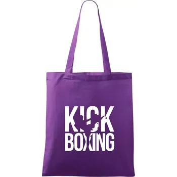 Nákupní taška Nápis Kick Boxing - Taška bavlněná - 42 x 38 cm ( Fialová )