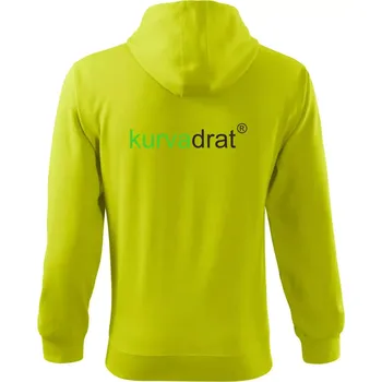 Pánská mikina KurvaDrát - Mikina s kapucí na zip trendy zipper - 2XL ( Limetková )
