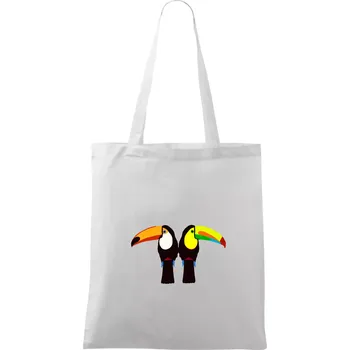 Dva barevní tukani (Moňas) - Taška bavlněná - 42 x 38 cm ( Bílá )