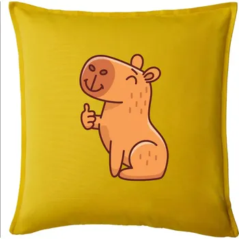 Polštář Kapybara s palcem nahoru - Polštář 50x50 - 50x50 - Pouze potah ( Žlutá )