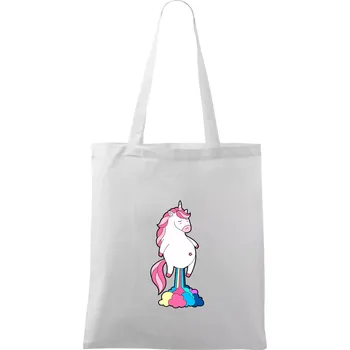Jednorožec prdí - Taška bavlněná - 42 x 38 cm ( Bílá )