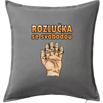 Polštář Rozlučka se svobodou pivo - Polštář 50x50 - 50x50 - Pouze potah ( Tmavě šedý melír )