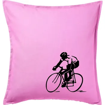 Polštář Silniční cyklista - Polštář 50x50 - 50x50 - Pouze potah ( Růžová )