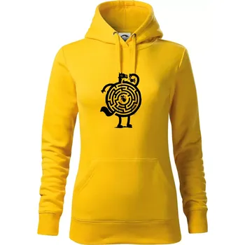 Dámská mikina Kočka a myš bludiště - Mikina dámská Cape s kapucí - M ( Žlutá )