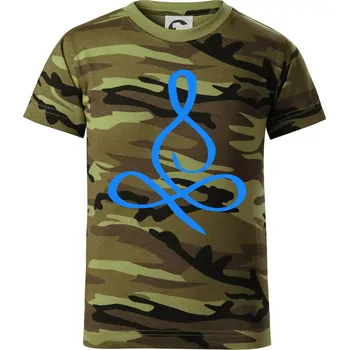 Chlapecké oblečení Yoga - lotus modrý (Moňas) - Dětské maskáčové triko - 134 cm/8 let ( Zelený maskáč )